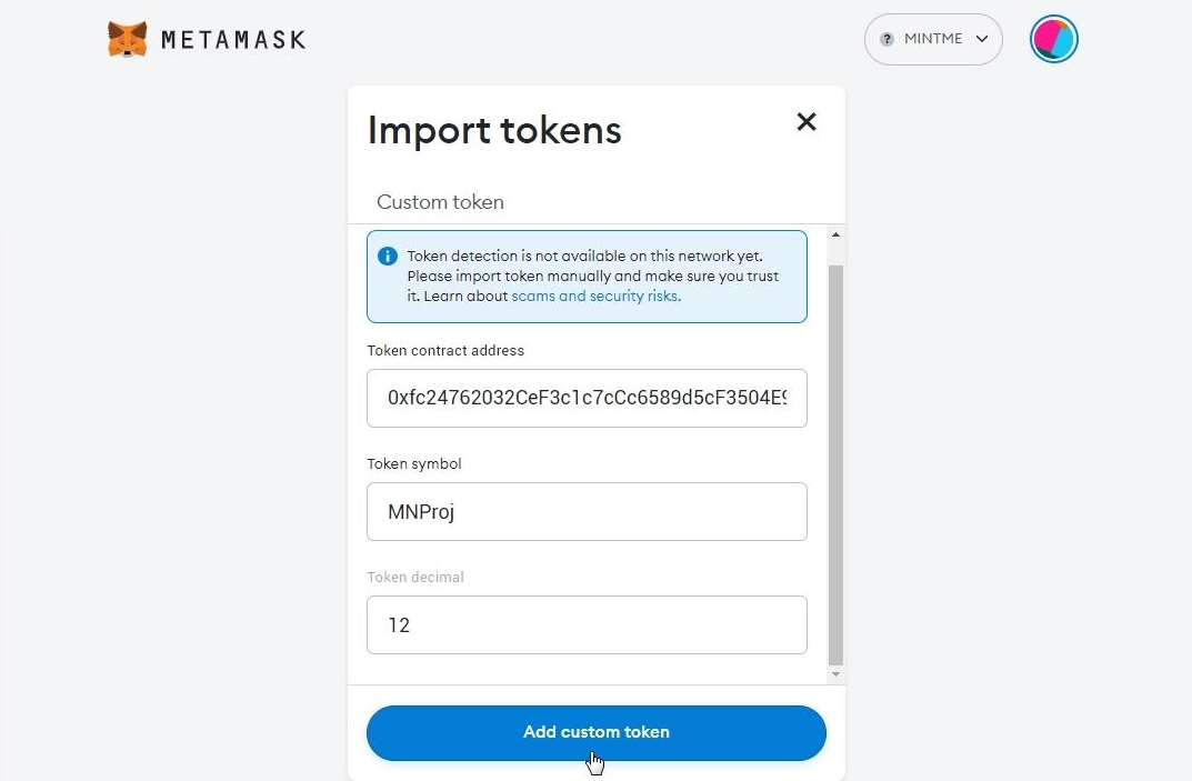 How To Add A Token To Metamask Wallet MintMe